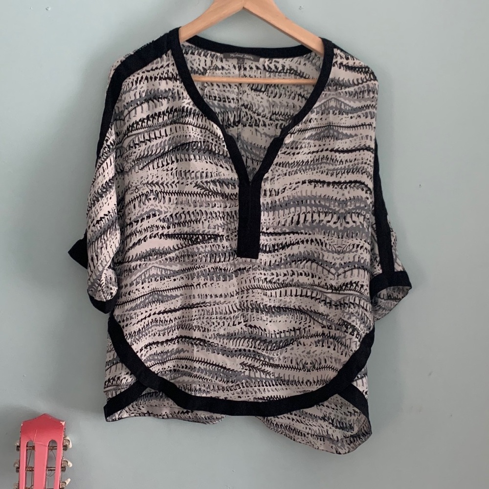 3/$15!Michael Stars blouse in black white and grey